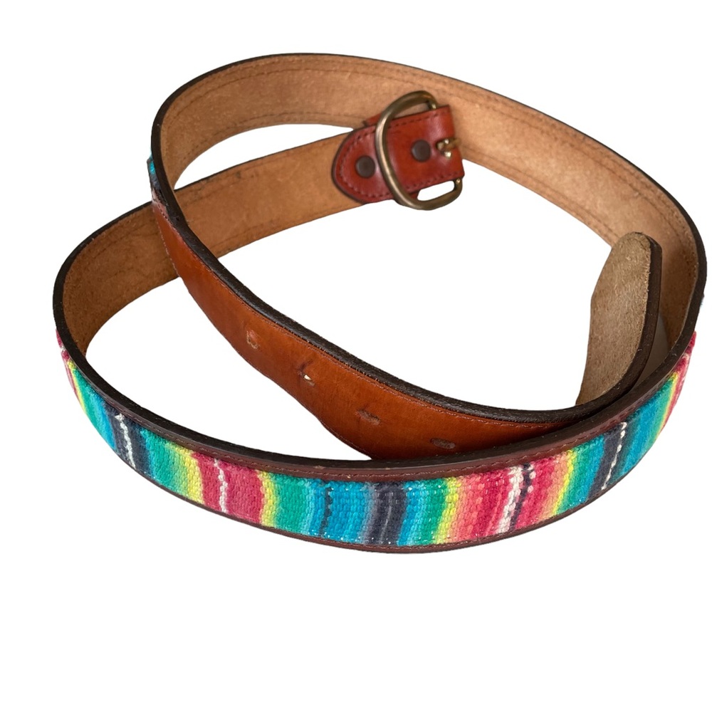 Vintage Wrangler Frontier Series Leather Rainbow Belt 1341